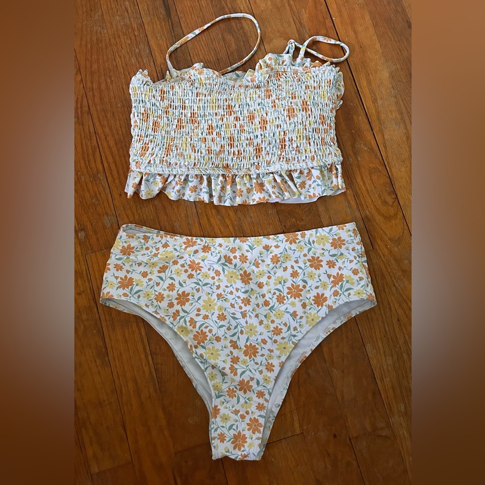 Floral Smocked Bikini Set